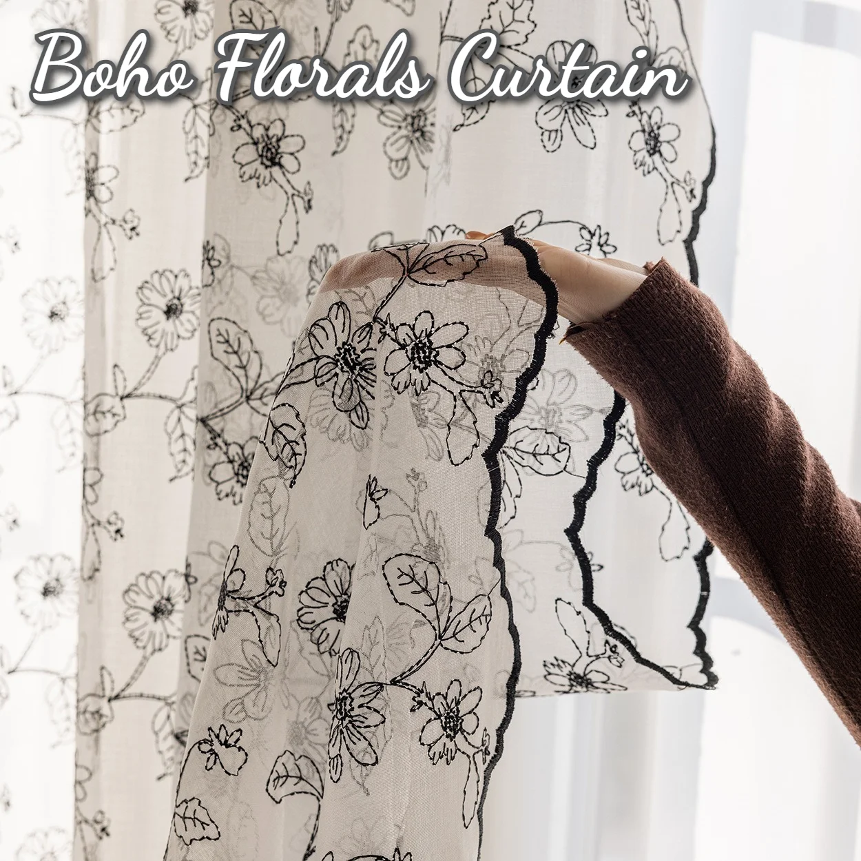 Black Floral Embroi… - image