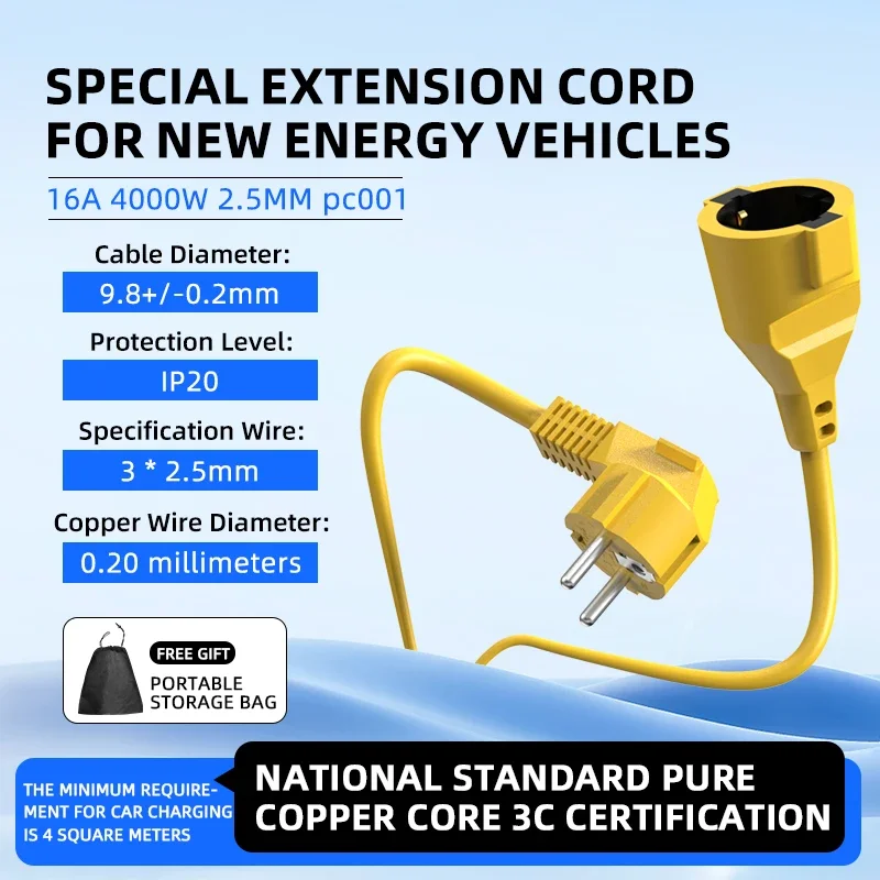 16A EU Schuko Extension Cord 4KW 5M Waterproof Heavy-Duty Power Strip for Indoor And Outdoor Use with Engineering Sockets