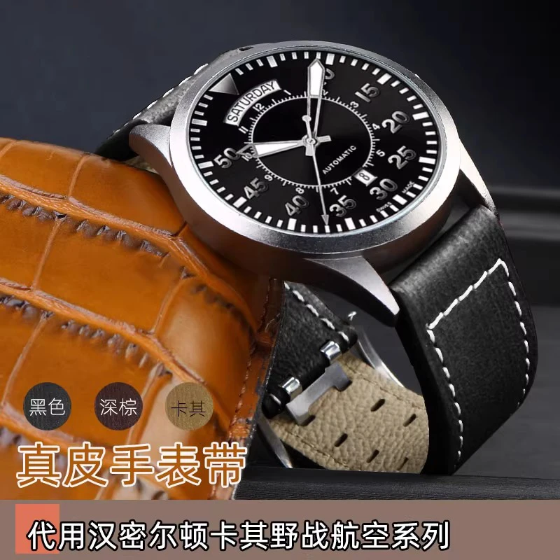 For Hamilton Khaki Aviation H77616533 H70615733 H77796535 series cowhide Watch Strap 20mm 22mm Men Watchband watch accessories