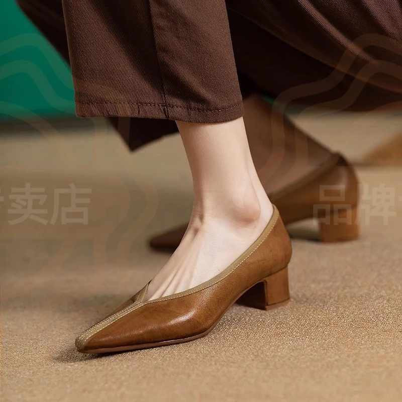 Fashion Women's Shoes Retro French Pointed Toe High Heels for Woman Elegant Office Work Shoes Designer Shoes Zapatos De Mujer
