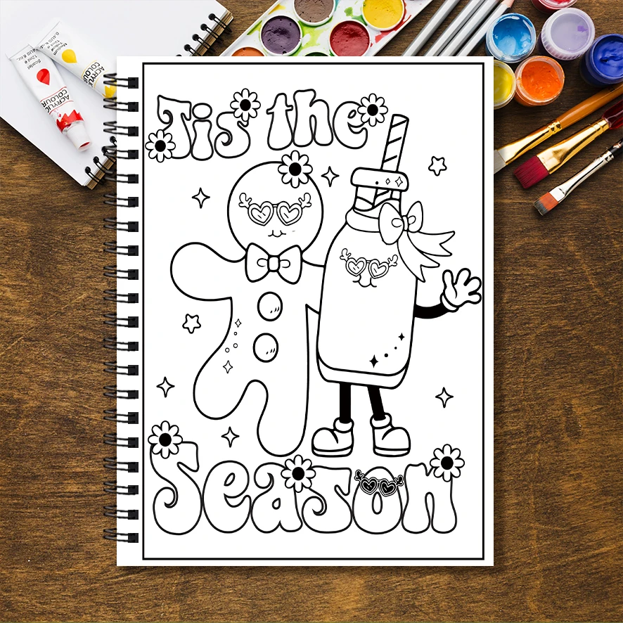 Cute Cartoon Characters Adult Coloring Book - 8.3x 11.2 Inch 32 Pages Coloring Book - Helps Reduce Stress and Ease Emotions