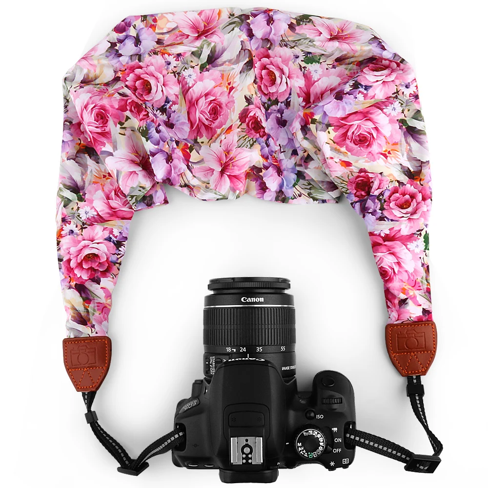 Универсальный регулируемый наплечный шейный ремень для цифровой зеркальной камеры тканевый цветочный шарф для CANON NIKON SONY Fujifilm Leica Pentax Olympus