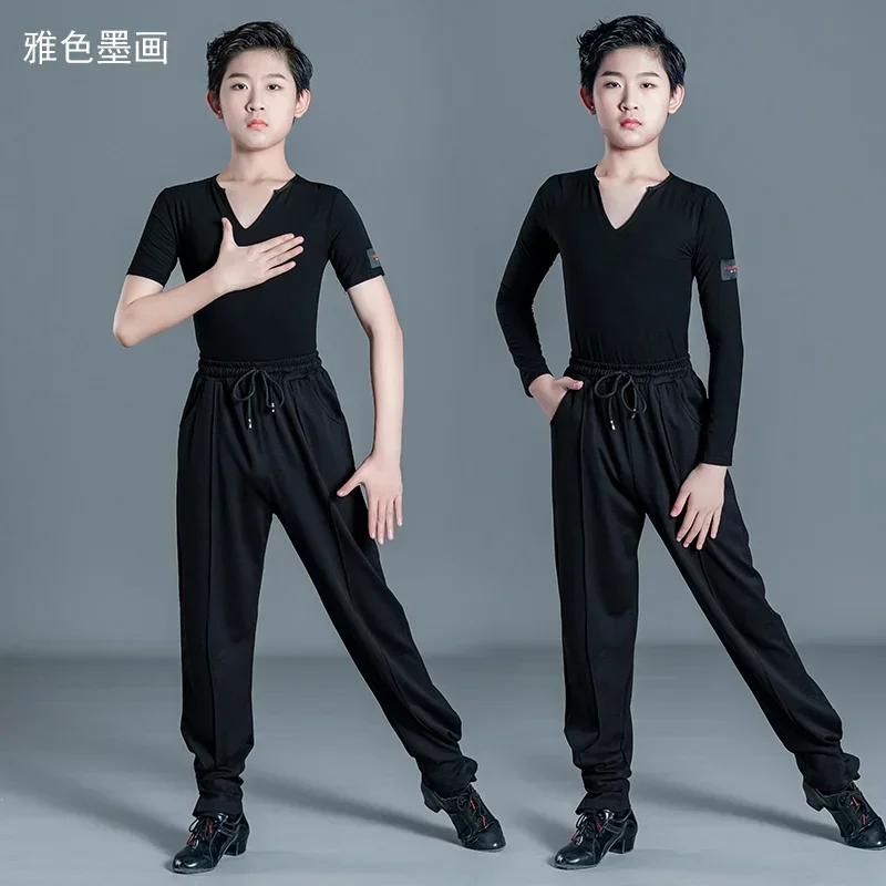 

Boys Latin long sleeve training suit new children's grade competition suit boys Latin pants performance training suit set