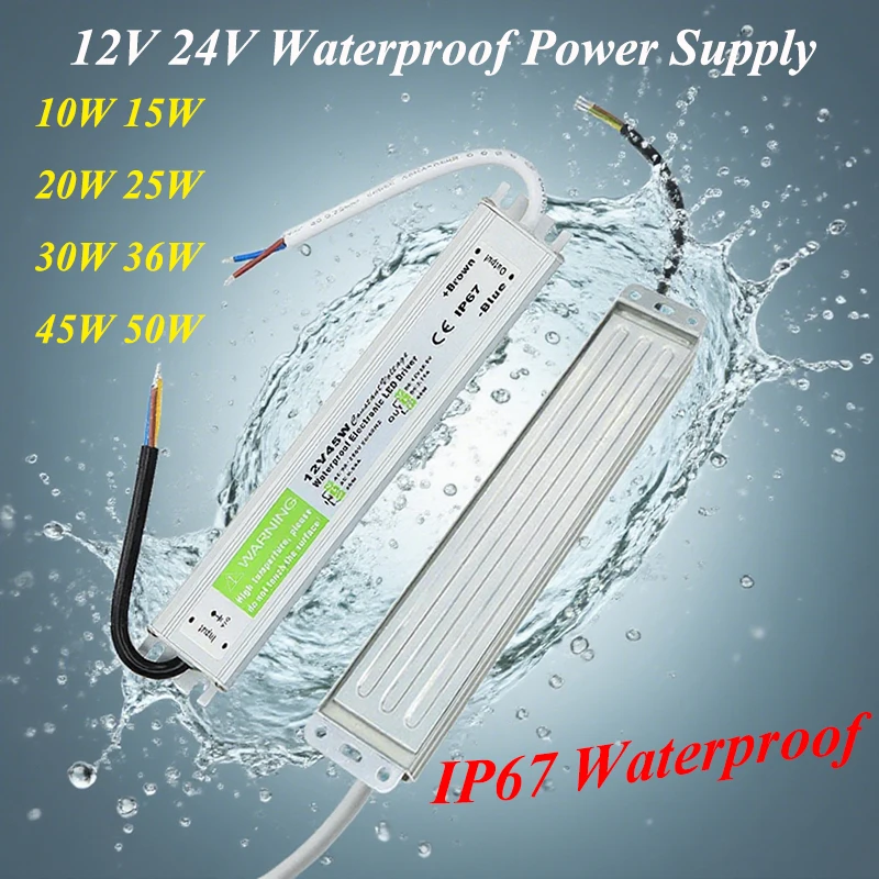 

12V 24V Power Supply IP67 Waterproof AC 220V TO DC 12V 24V Switching Power Supplies 10W 15W 20W 24W 30W 36W 45W 50W Power Supply