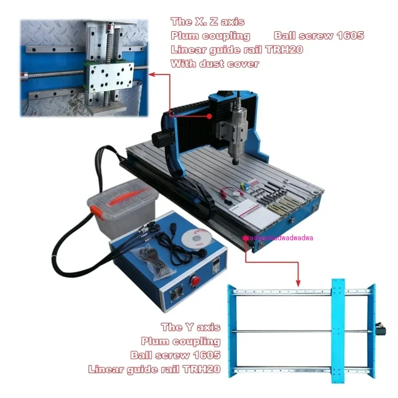 4 Axis CNC 6040 2.2KW Linear Guide Rail Metal Carving 1500W Mach3 CNC Router Engraving Milling Machine 3040 Optional Handwheel