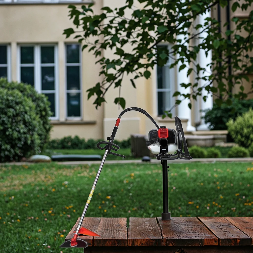 Two Wheel Brush Cutter Petrol Hand Push Grass Trimmer Lawn Mower