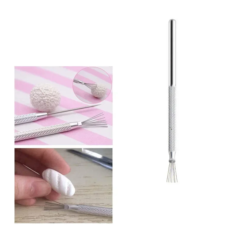 Seven Needle Steel Needle Brush Metal Needle Ultra-light Clay Polymer Texture Tool Soft Clay Sculpture Auxiliary Modeling Tool