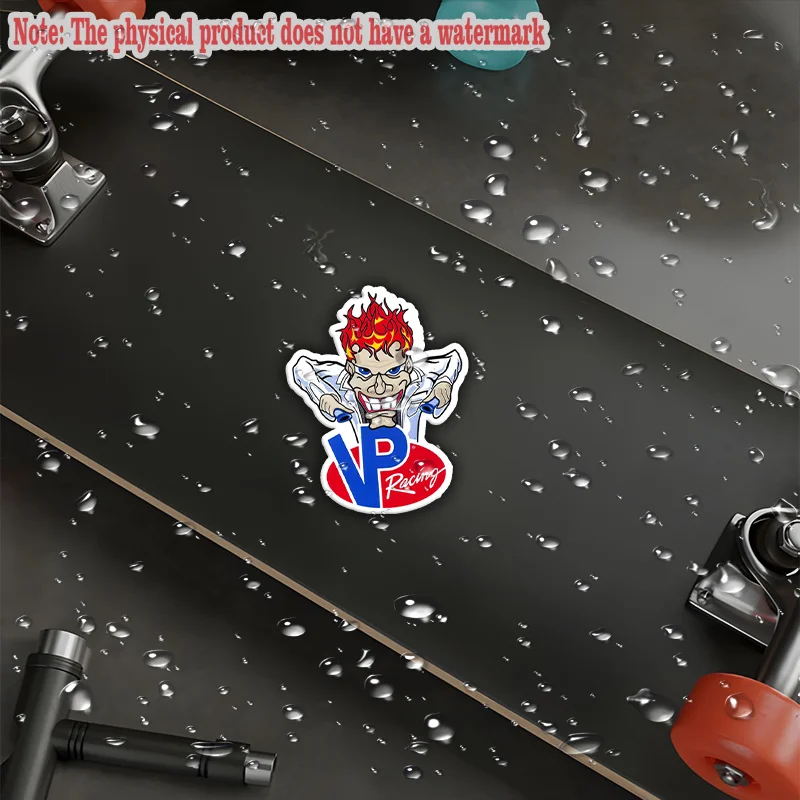 VP Racing شخصية كرتونية لهب رئيس سائق العاطفة سرعة ملصقات سيارة متينة للزجاجات أجهزة الكمبيوتر المحمولة هدية مثالية لأي #6