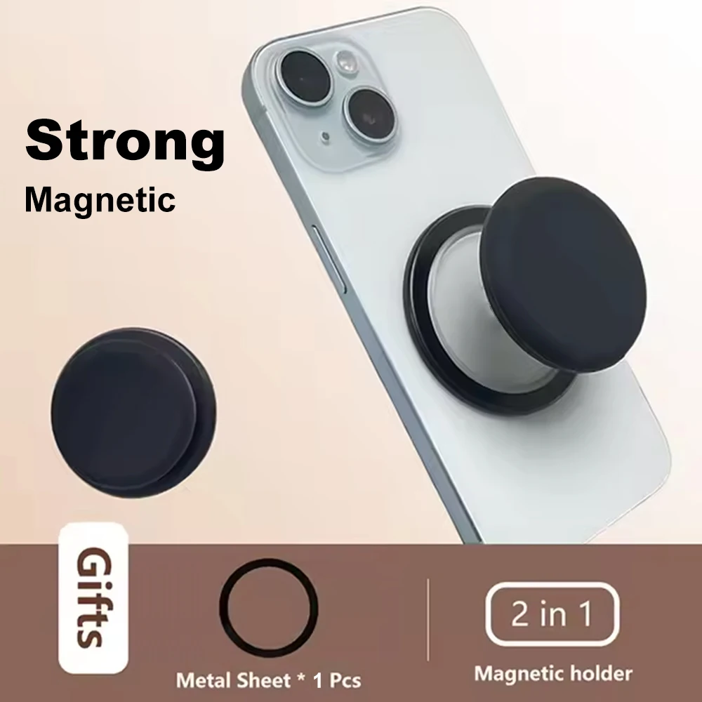 

For Magsafe Phone Holder Magnetic Kickstand Socket With Silicone Cover Magnetic Phone Grip Holder Stand For iPhone And Samsung