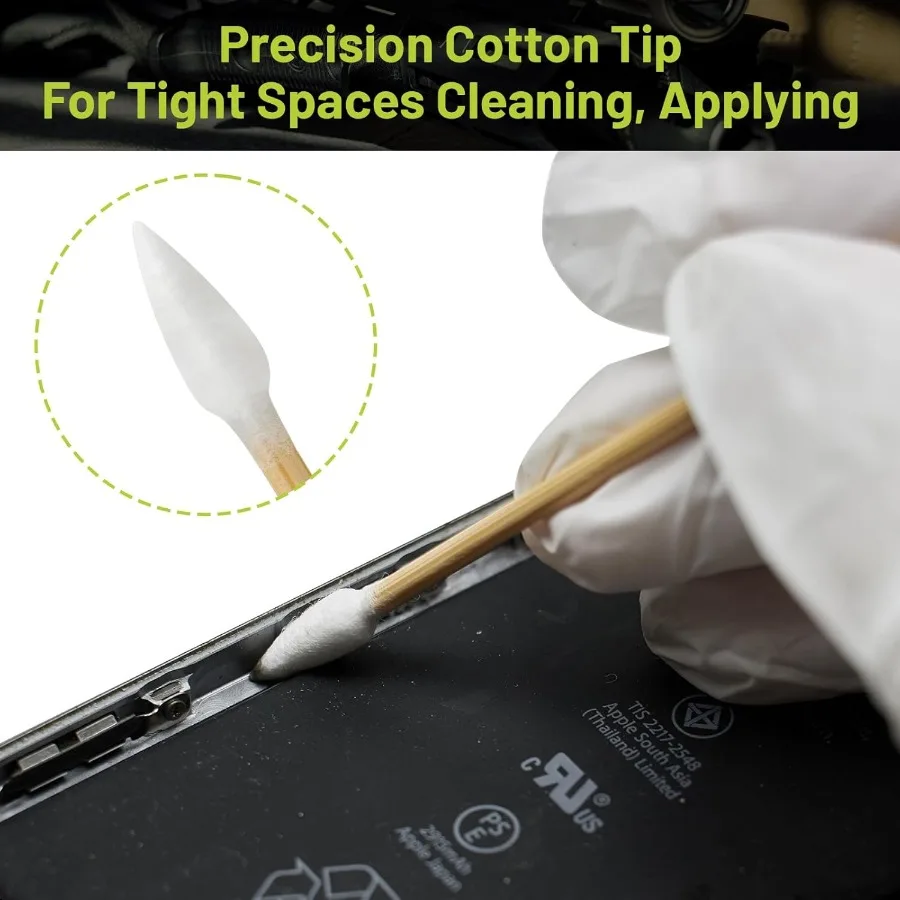 Tamponi per pulizia pistola da 1000 500 pezzi con 6 bastoncini di bambù lunghi Tampone di cotone altamente assorbente senza pelucchi a punta per arma da fuoco di precisione C