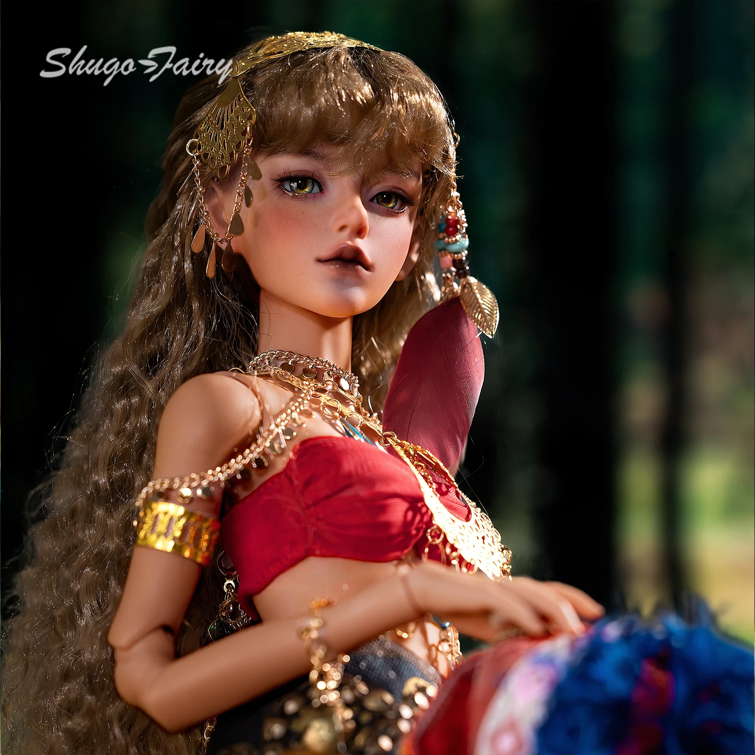 

1/4 BJD Doll Anubis H Original Ethnic Gypsy Style on Bariy Body Full Set Resin Art Figure with Art Photography ShugaFairy