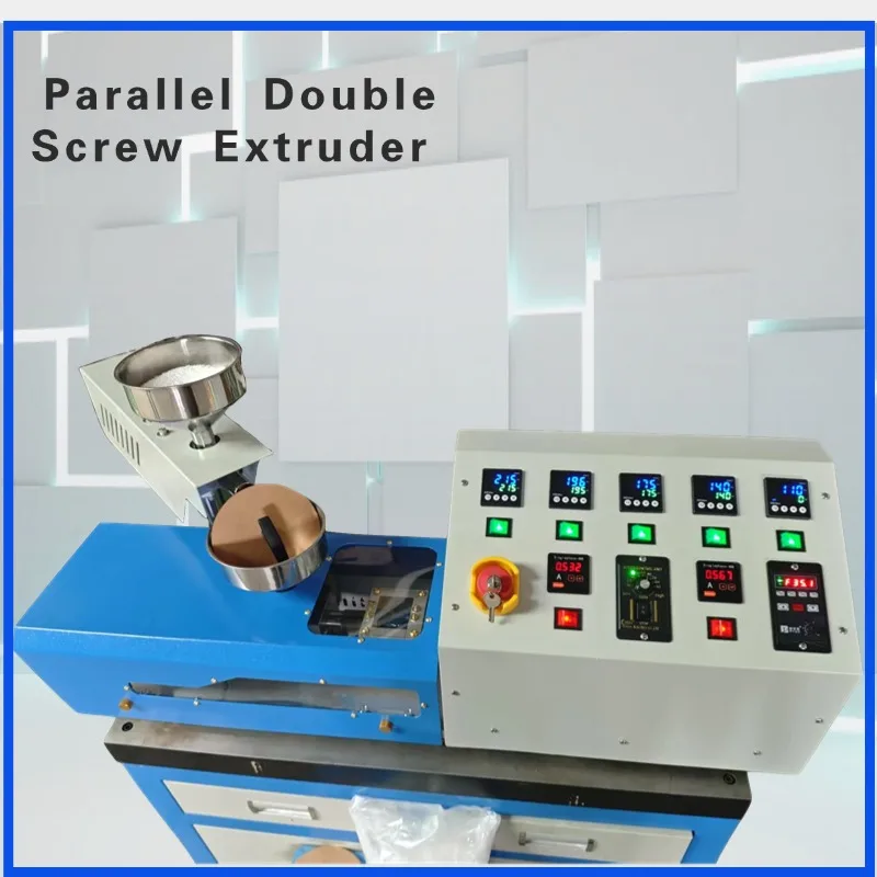 220V 20mm Double Screw Extruder Laboratory Plastic Twin Screw Extruder Machine Polymer Injection Molding Crusher ABS Extrusion