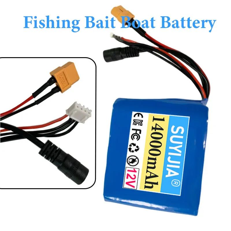 

12 В, 14000 мАч с BMS 18650 3S4P, литий-ионный аккумулятор высокой мощности, пульт дистанционного управления, рыболовная приманка, лодка, аккумулятор для V030, GPS, лодка с приманкой
