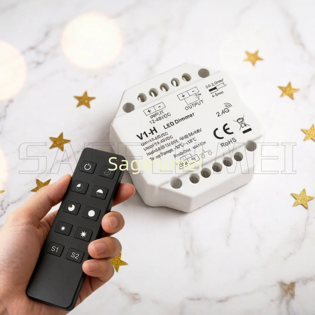 

Диммер для светодиодных лент 12-48VDC V1-H R11 24V 36V 96W/192W/144W/192W, одноцветный, с бесступенчатой регулировкой яркости / контроллер Push Dim для светодиодных лент