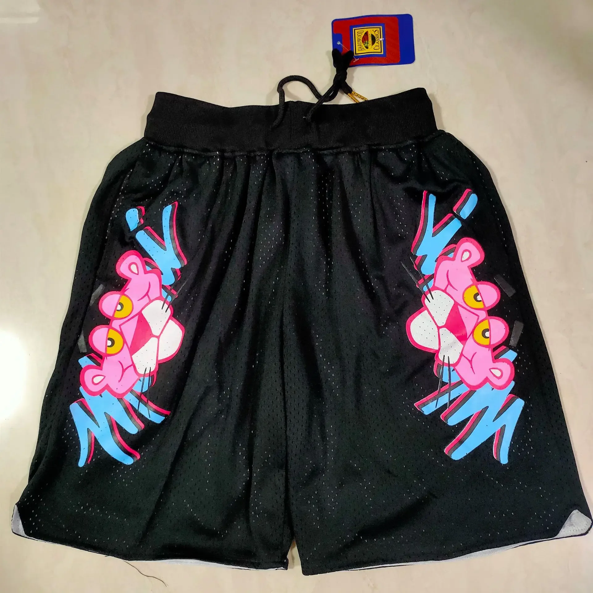 Fashion Basketball Pants Retro Net/dense Embroidery Magic Pocket Shorts Spot Basketball Shorts Men Running Shorts Men