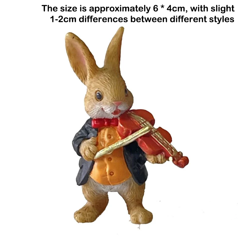 The Bunny Standing Rabbit Outdoor Garden Statue Turtle Hedgehog Statue Full Color Finish Small Animals Decorations For Garden
