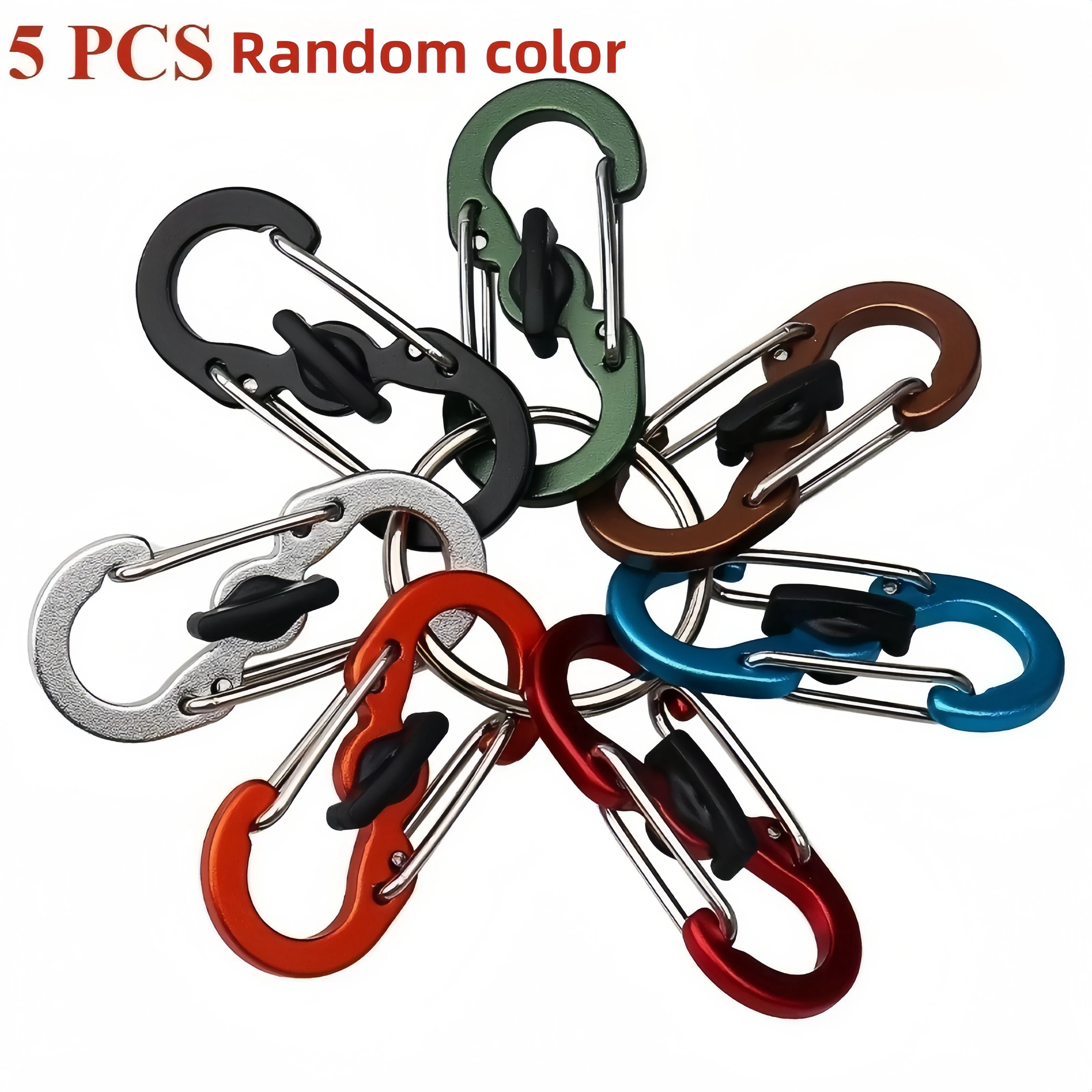 5 uds mini aleación de aluminio en forma de 8 con cerradura hebilla en forma de 8