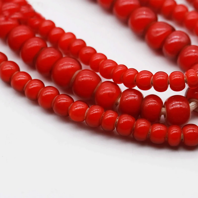 Takahashi Goros Red White Core Glass Beads Loose Beads Necklace Bracelet