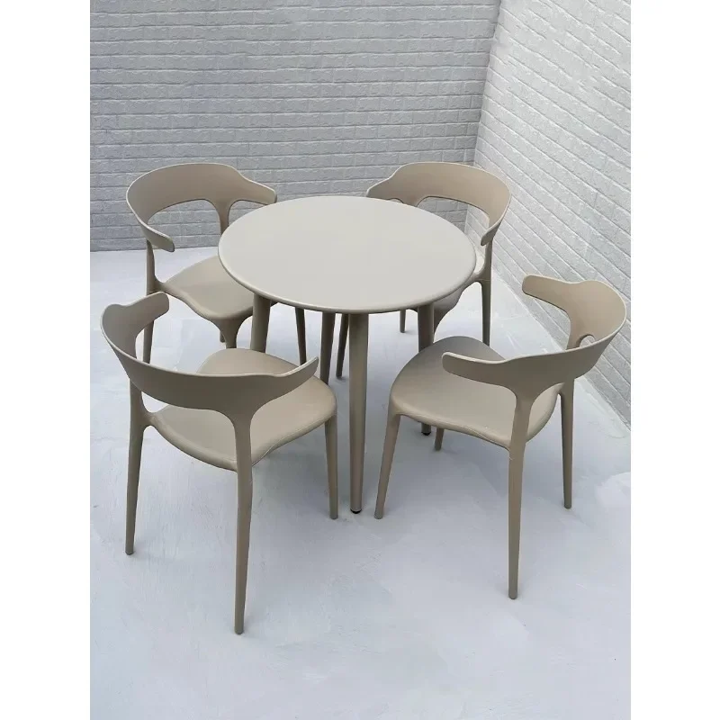 Outdoor tables and chairs milk tea shop cafe open-air outdoor carbon steel round table sitting area reception negotiation balcon