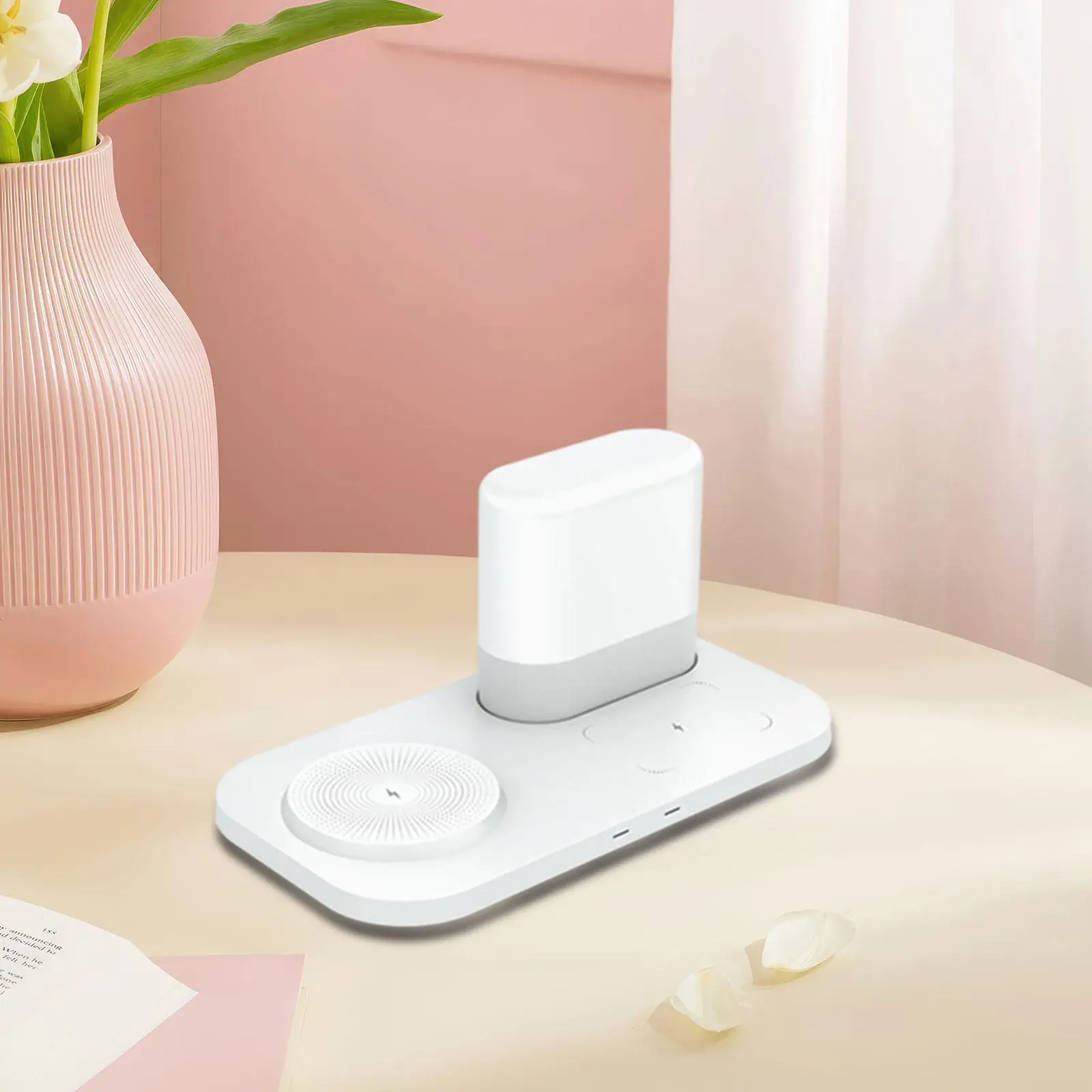 Luz noturna carregador sem fio peças centrais de mesa presente de aniversário decoração tipo c interface candeeiro de mesa decoração para casa lâmpada de cabeceira