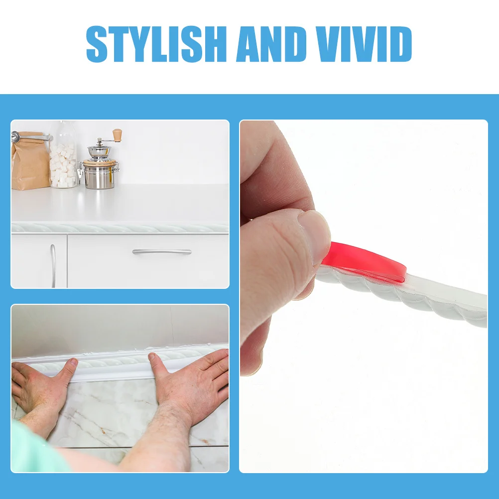 

Embossment Molding Trim Wall Trim Adhesive Flexible DIY Peel and Stick for Home Decoration 3D Relief Pattern Easy Clean Remove