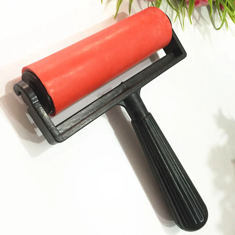 10cm Printmaking Plastic Roller Soft Brayer Craft Projects Ink and Stamping Tools Print Rollers Construction Hand Tool