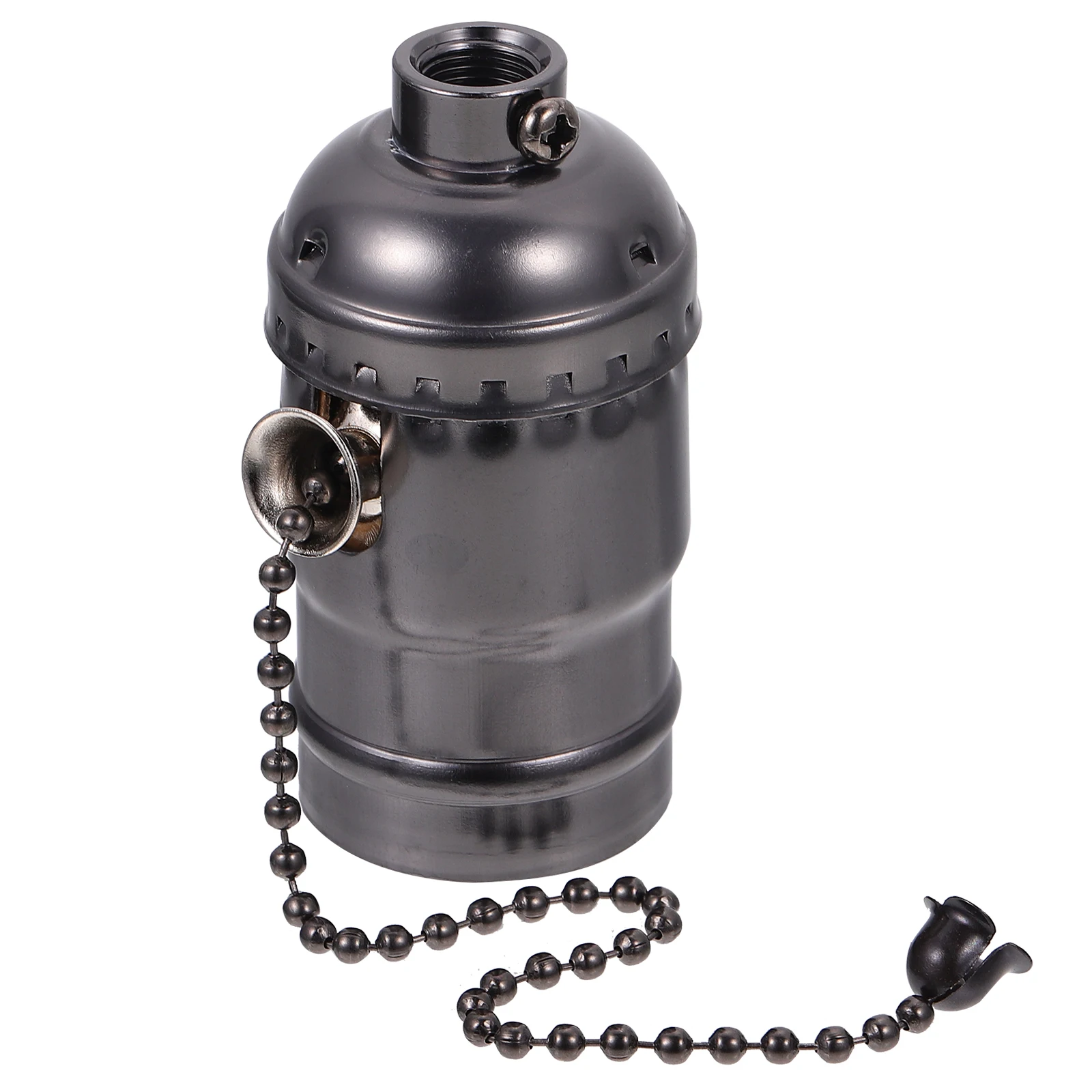 

Retro E27 Lamp Holder Aluminum Socket Vintage Light Bulb Holder Pendant Adapter Sturdy Pull Chain Replacement Socket for Home