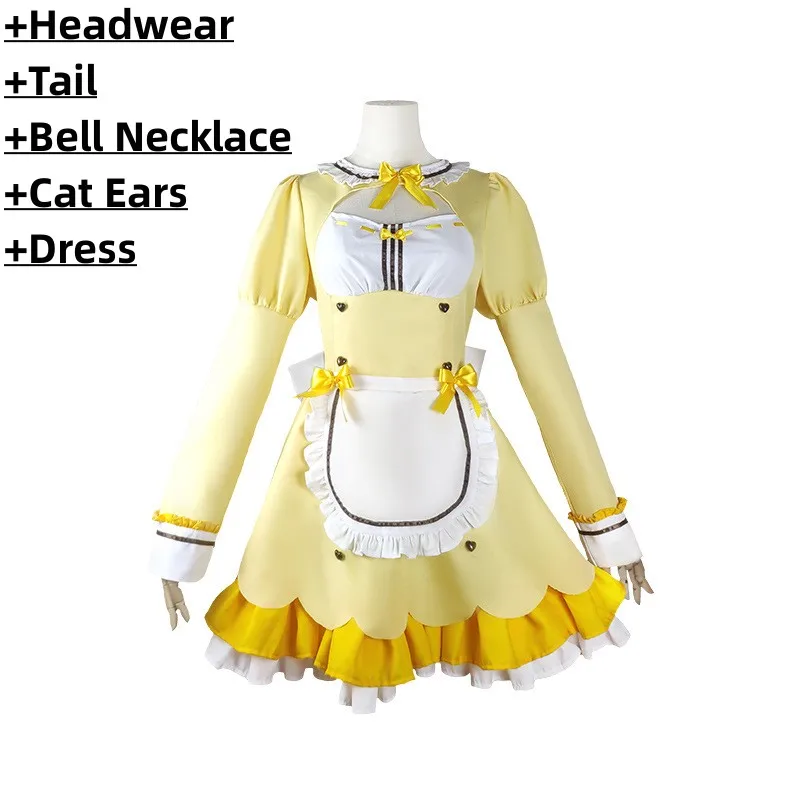 Anime Game Nekopara Chocola Vanilla Cosplay Costume Wig Maid Dress Lolita Servant Skirt Woman Sexy Kawaii Birthday Party Suit image 3