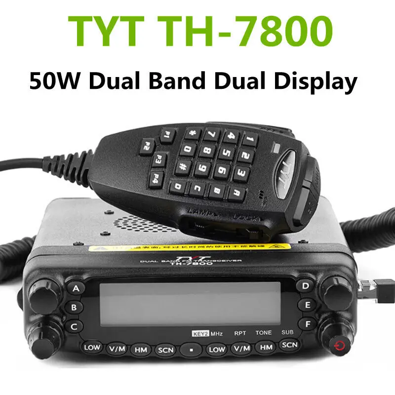 Original TYT TH-7800 Car Radio Walkie Talkie Dual Band 136-174/400-480MHz 50W VHF/40W UHF Mobile Transceiver Two Way Radio