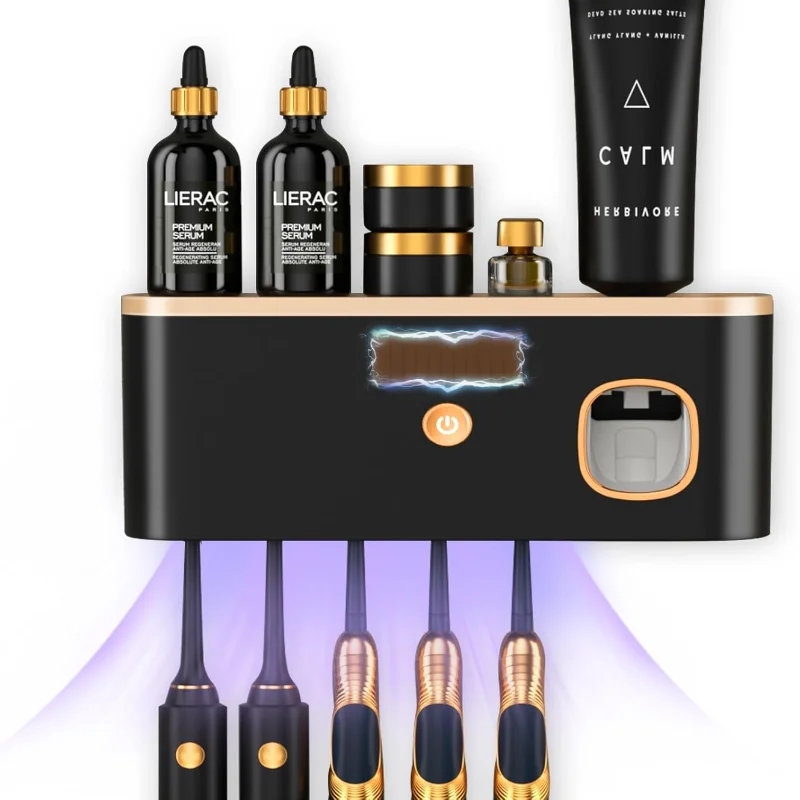 

CPOTAM Держатели для зубных щеток для ванных комнат, настенный держатель для зубных щеток с дозатором зубной пасты, перезаряжаемый беспроводной настенный Mo