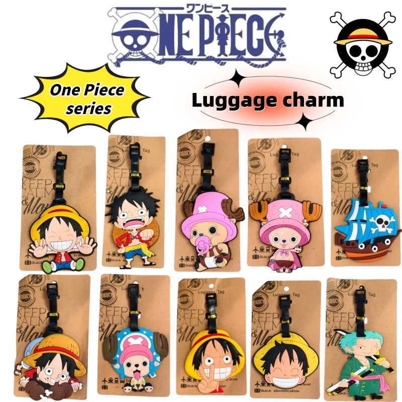 One Piece cartoon anime luggage tag accessory cute One Piece Luffy Chopper pirate ship travel checked baggage label bag charm