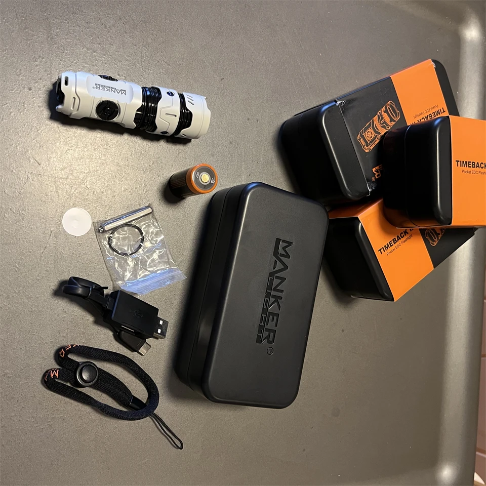 Manker Timeback III EDC Pocket Flashlight USB C 18350 Battery Waterproof Flashlights with Fidget Spinner As Men Gift