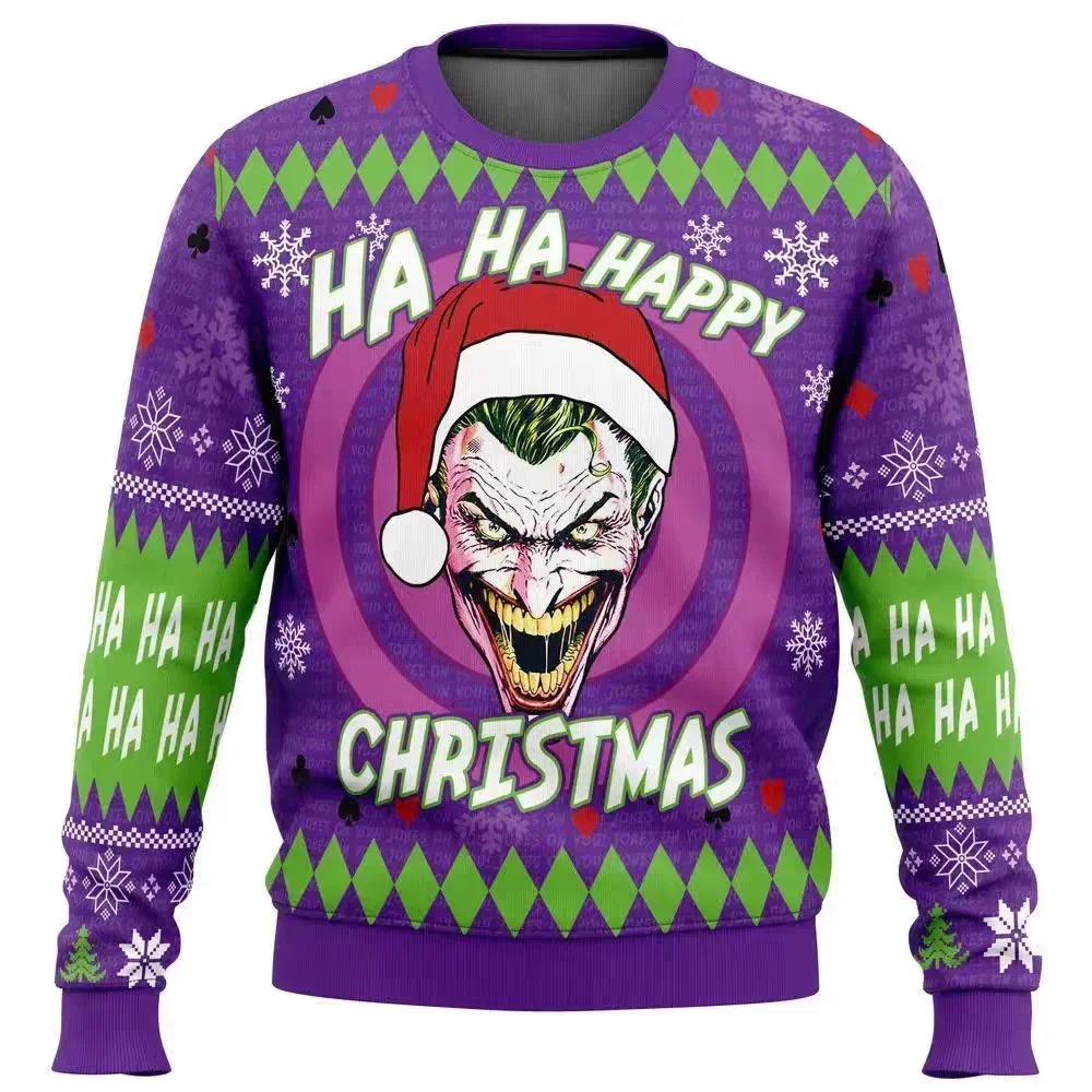 2025 New Christmas Joker 3D Printed Ugly Christmas Hoodie Fashion Men's Hoodie Women's Sweater Pullover Elegant and Exquisite