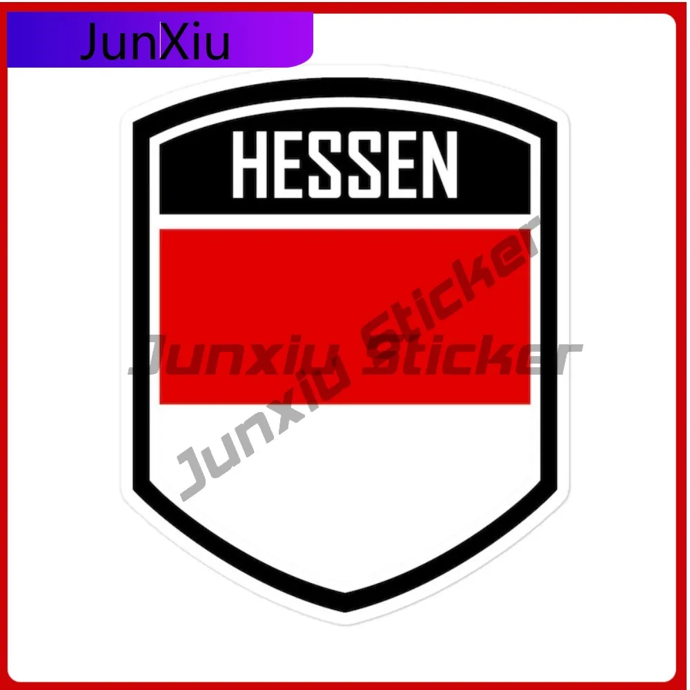 

Hessen Germany Flag Cool Unique Vinyl Emblem Stickers Waterproof Decal and Anti UV Shield for Rally Racing Car