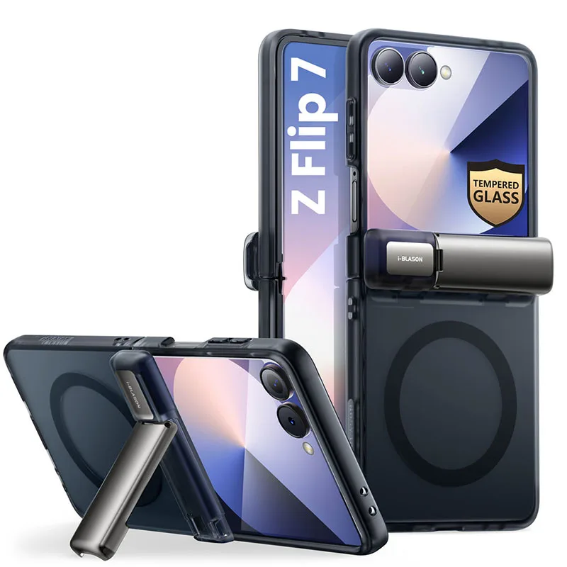 For Samsung Galaxy Z Flip 7 Case I-BLASON Cosmo delgada mate protectora magnética funda de teléfono con Protector de pantalla de