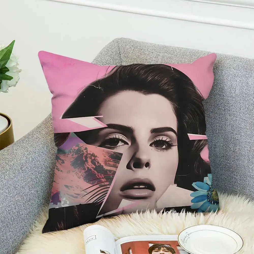 L-Lana Del R-Ray Pillow Case Album Case Sofa Decorative Home Double-sided Printing Short Plush Cute Cushion Cover