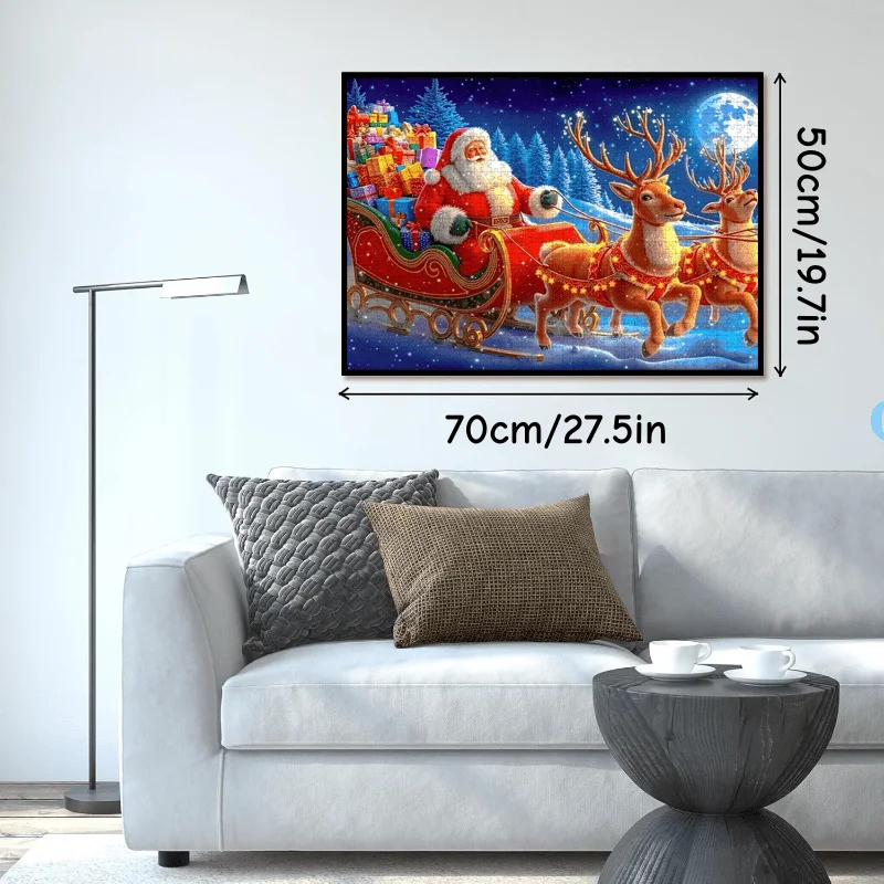 مجموعة مكونة من 1000 قطعة من ألغاز الكبار في الصندوق، تصميم موضوع سانتا كلوز. لغز ورقي عالي الصعوبة - ورق عالي الجودة، فن DIY ديسمبر #5