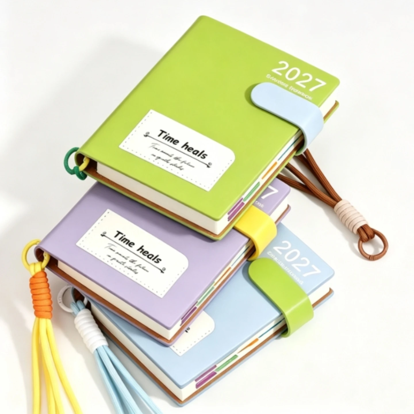 2027 Leather Strap Planner - Portable Mini Schedule Notebook, Self-Discipline Habit Tracker & Bag Charm Gift, Schedule Journal