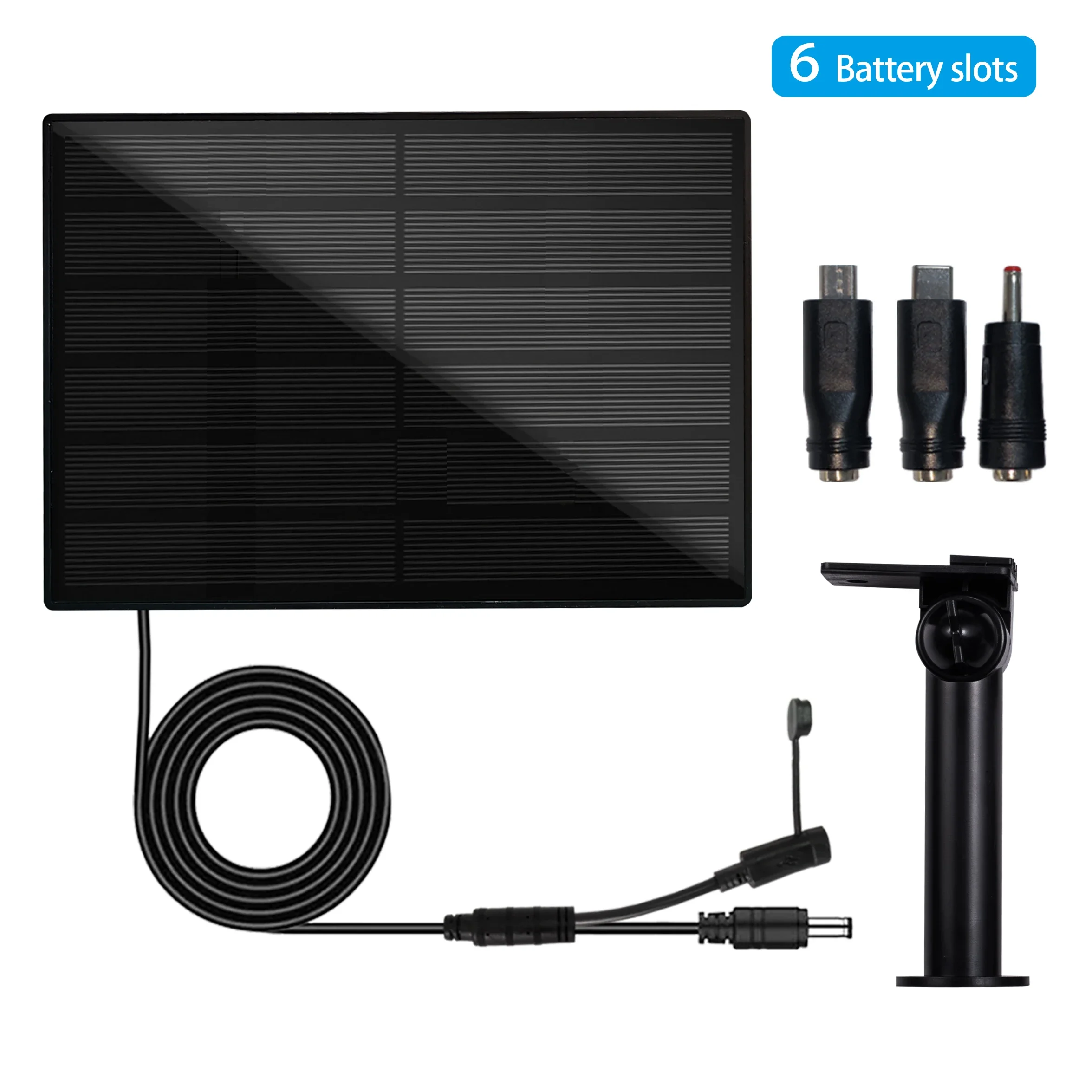 4W Solar Panel Install 18650 Battery Micro USB & TypeC 5V Output Solar Cells Remote Control Timer for Camera Or Router Charging