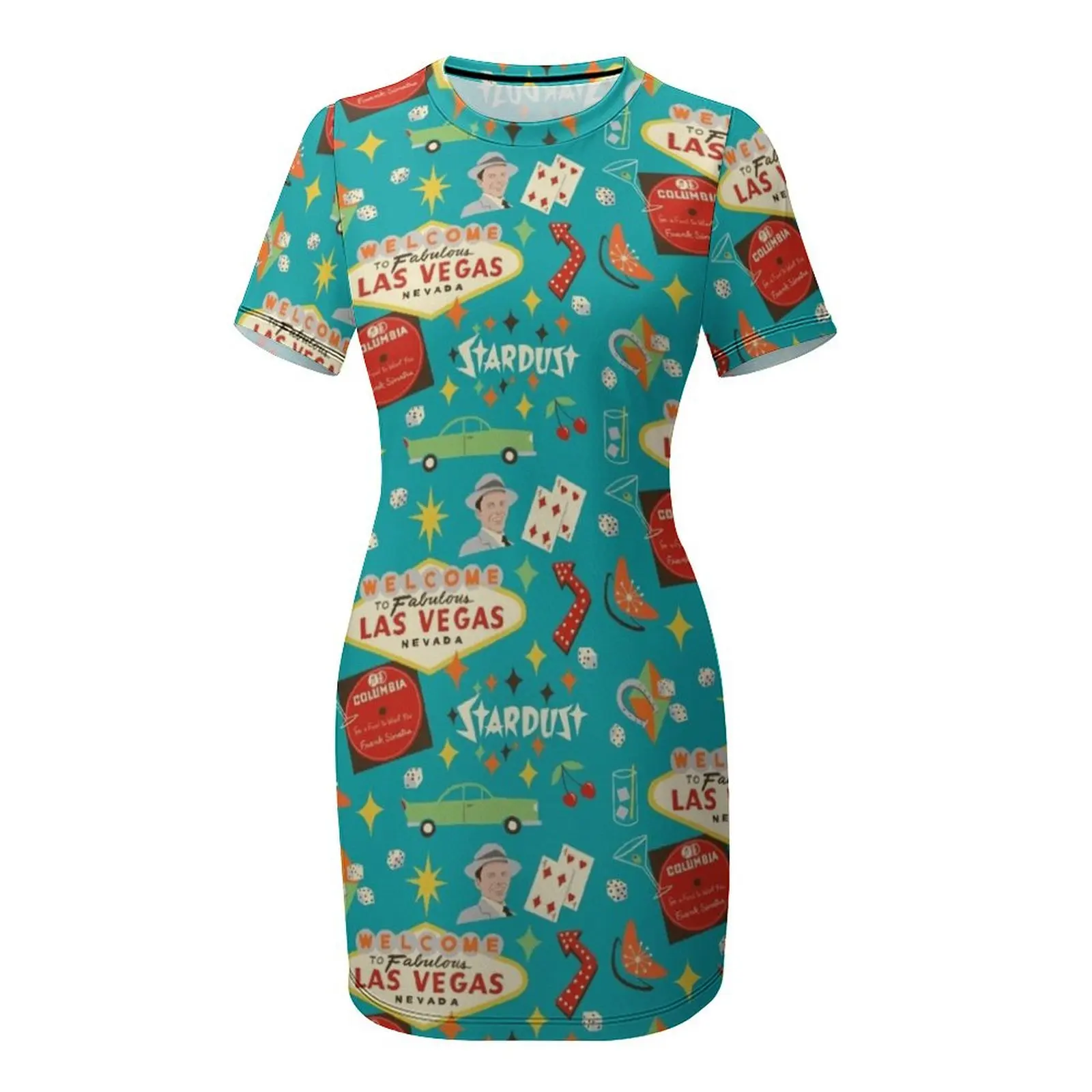 Vintage Las Vegas Short Sleeved Dress Women's summer skirt summer clothes Dress image 4
