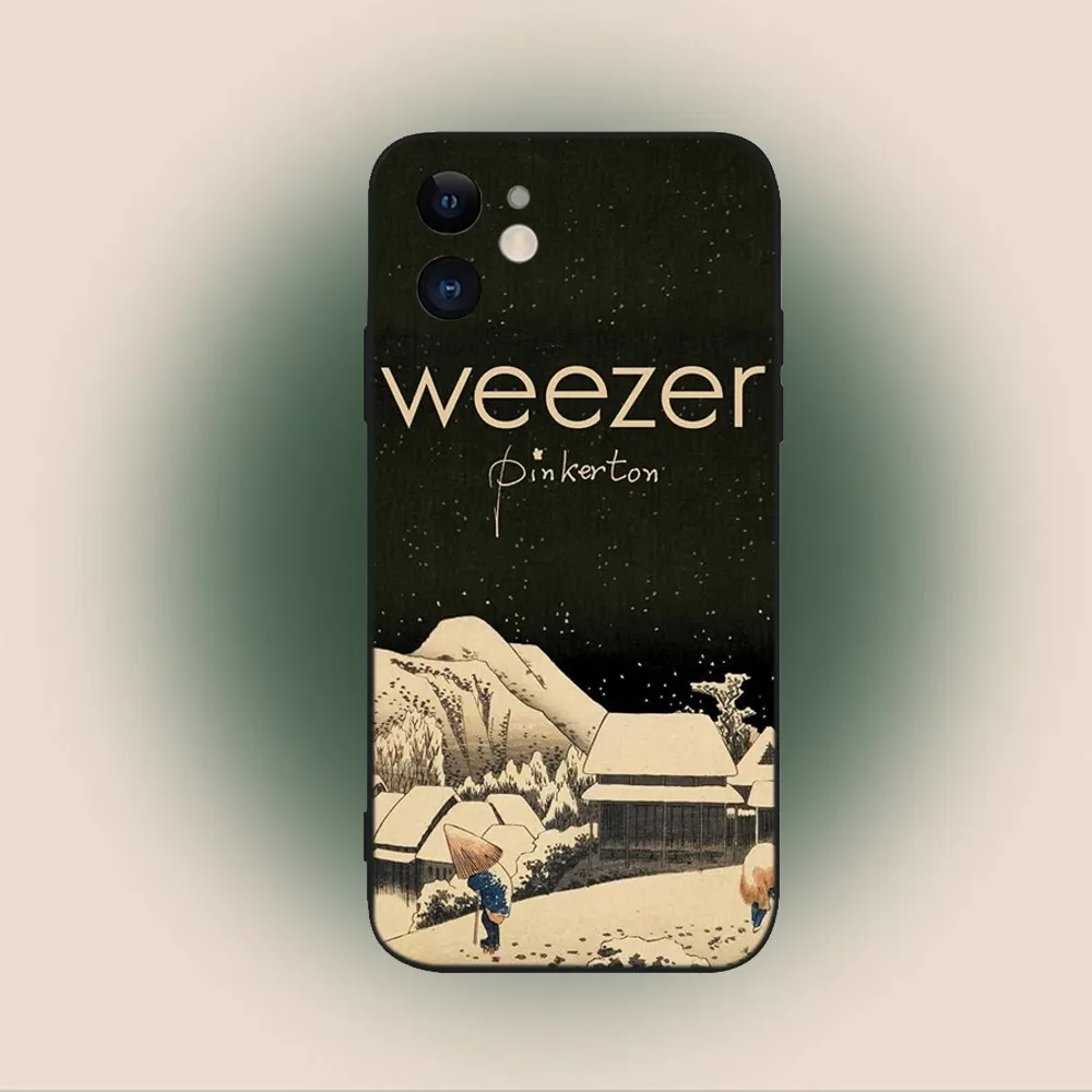 W-Weezer Band  Phone Case For iPhone 15,14,13,12,11,Plus,Pro Max,XS,X,XR,SE,Mini,8,7 Soft Silicone Black Cover