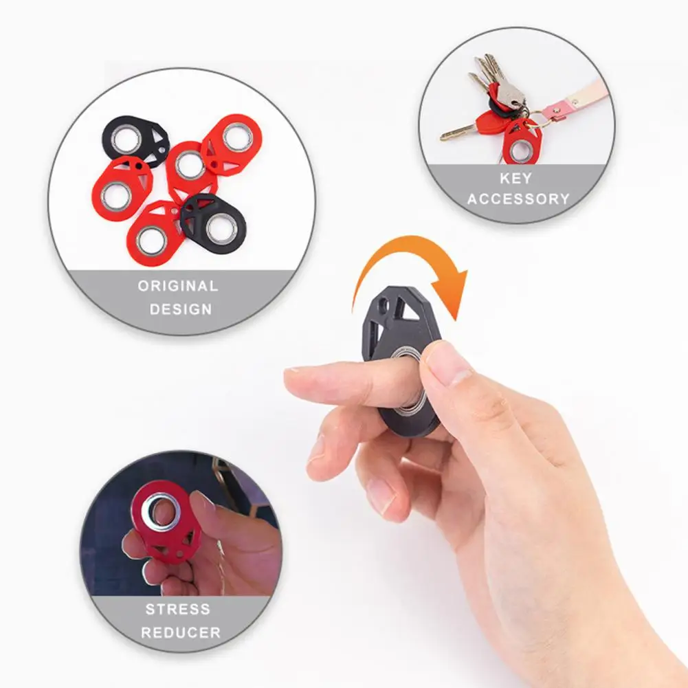 Keychain Fingertip Spinner Heavy Duty Stress Anxiety Relief Portable Travel Kids Teens Adults EDC Mini Metal Ring Spinning Toy