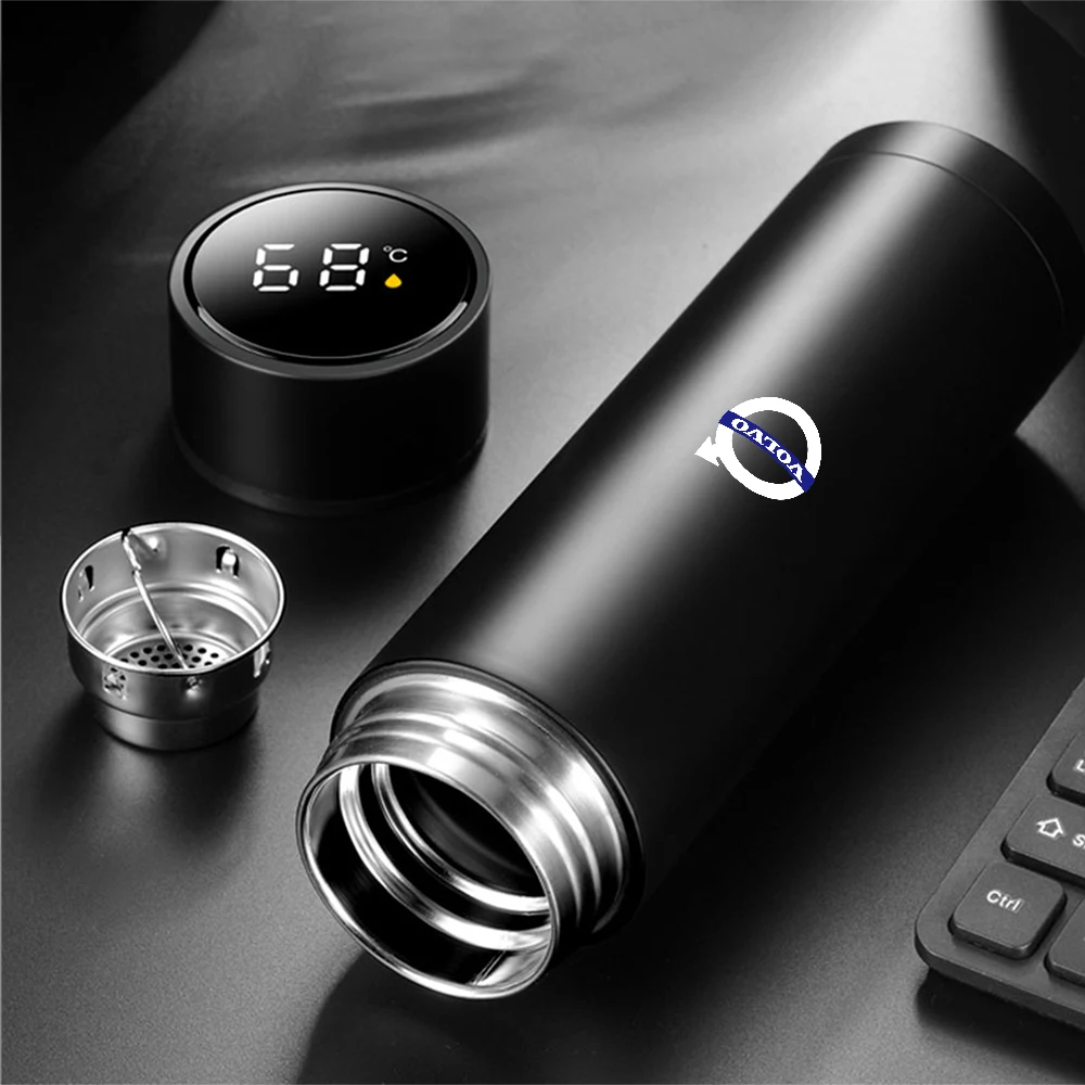 Car Stainless Steel Thermos Cup with Intelligent Temperature Display Water Cup For Volvo Rdesign V40 XC90 S60 XC40 C40 S60 V90