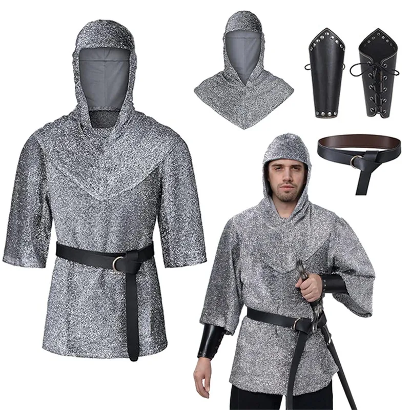 

Medieval Knight Templar Cosplay Costume Shirt Medieval Renaissance Outfits Suit Movie Cosplay Vintage Retro Role Play Party