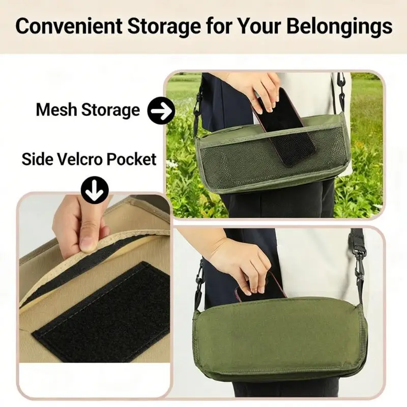 Portable Customizable Folding Mini Stool Made Of Oxford Fabric And Carbon Steel
