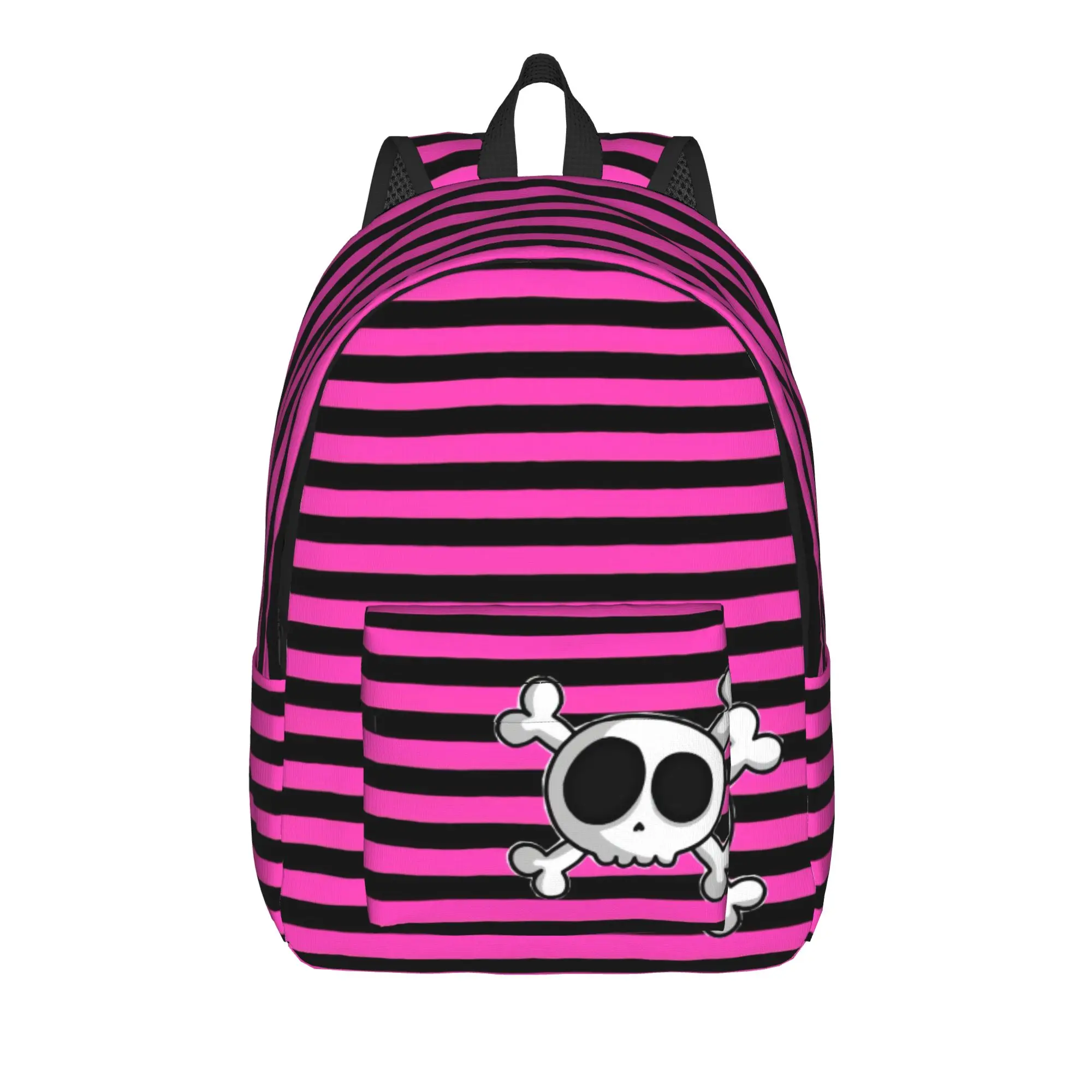 Punky Pink Emo Backpack  Outdoor Style Backpacks Student Design Breathable School Bags Pretty Rucksack