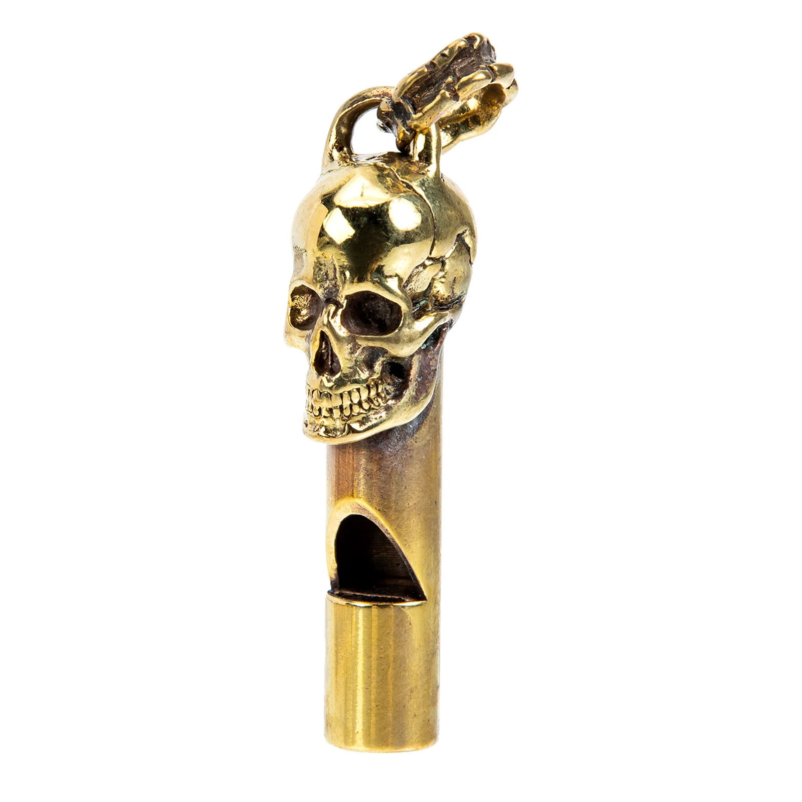 Skull Head Creative Copper Whistle For Themed Party Spooky Outdoor Survival Emergency Portable Vintage Metal Skull-Shaped