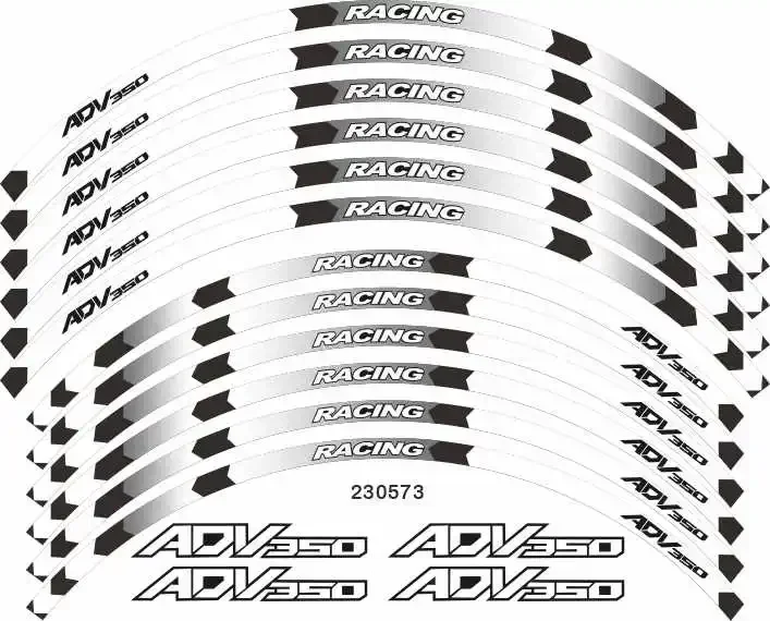 Autocollant de décoration de roue de contour de pièces de moto, autocollant pour HONDA ADV350, 6