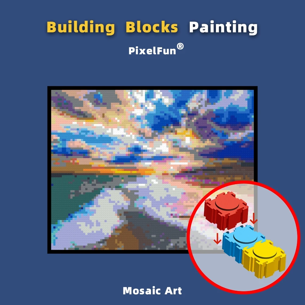 Sunrise at the Beach DIY Building Block Painting Mosaic Pixel Art Custom Home Decoration Birthday Christmas Gifts For Lovers Toy