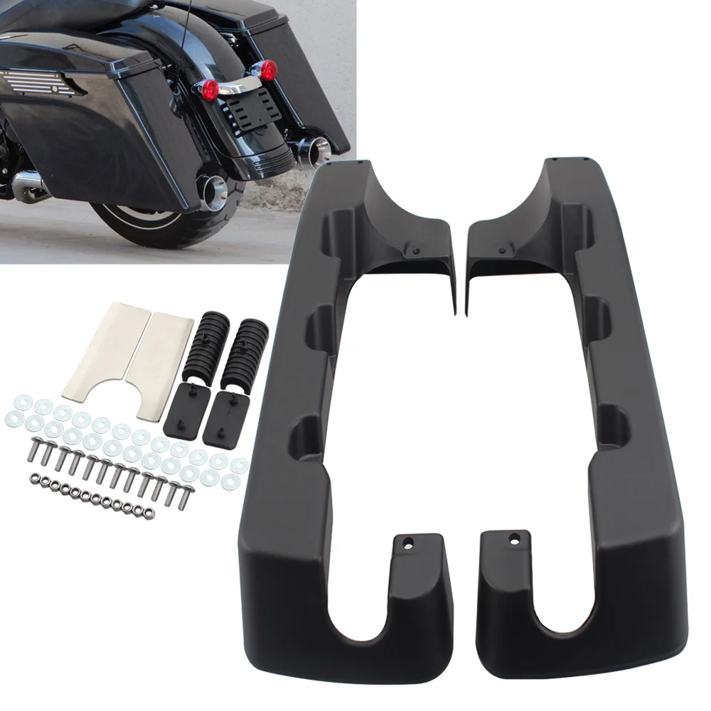

For Harley Touring Road King Street Glide Electra Glid Ultra Hard Bags 94-22 Motorcycle 4" Hard Stretched SaddleBag Extension